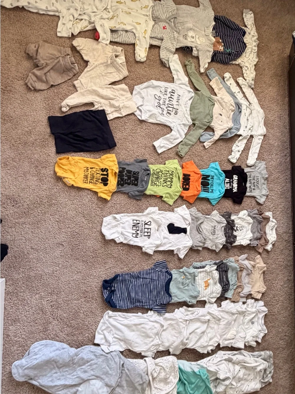 Baby Onesie Lot - Mixed Colors and Prints